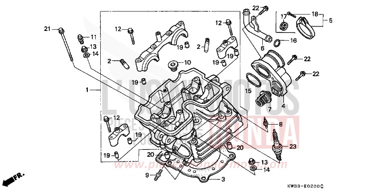 ZYLINDERKOPF von Dominator 250 CHECKER BLACK METALLIC (NH217K) von 1990
